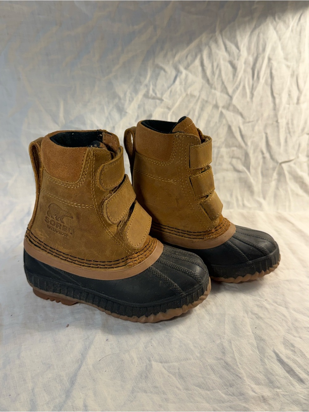 Sorel Brown & Black Kids' Waterproof Duck Boots